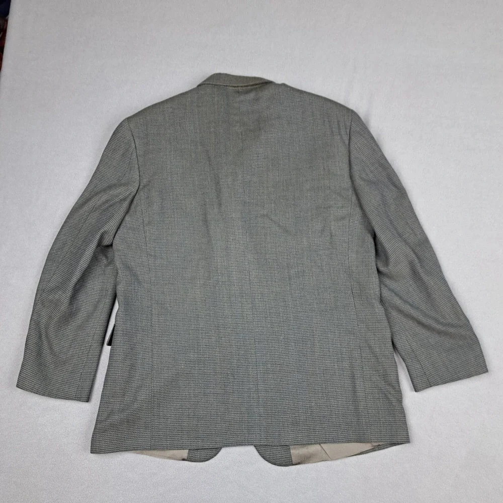 Oscar De La Renta Tweed Wool Sport Coat 46R Gray Men Blazer Jacket Single Breast